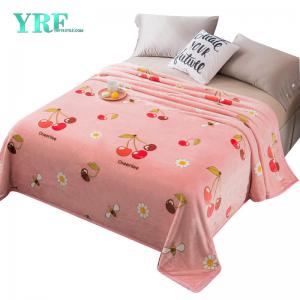 Ultra-soft Cherry Print Floral Bedding Throws