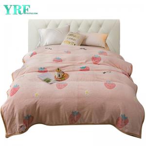 Pink Strawberry Comfortable Fleece Blanket