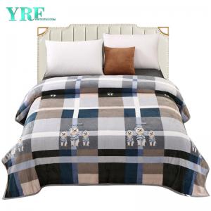 Durable Plaid Cartoon Painting Stock Blanket