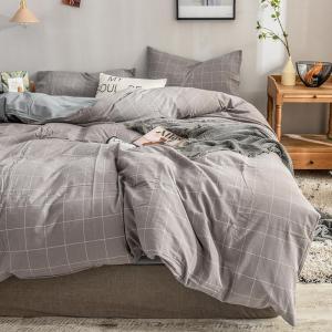 Made In China Light Grey Plaid Bedding