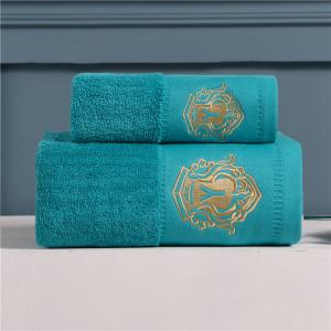 Green Custom Embroidery Logo Hotel Towel Set