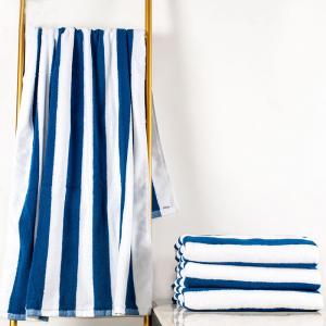Blue stripe Thick and Big Bath Towel Set