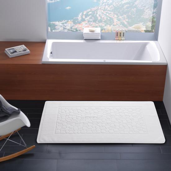 White Classic Luxury Bath Mat Floor Towel Set - Absorbent Cotton Hotel