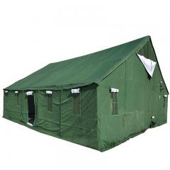 Green emergency tent resistant to snow