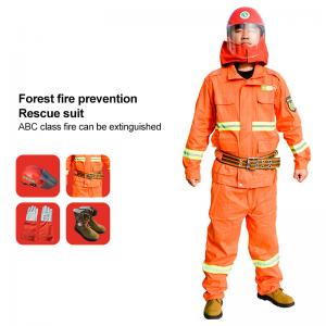 Orange Forest Firefighting Combat Suit 6pcs