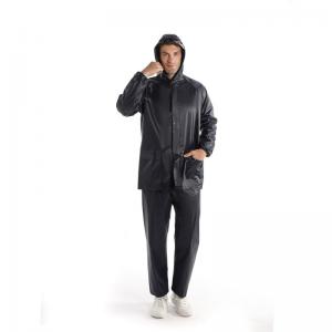 Black Flood Relief Raincoat Reflective Strips