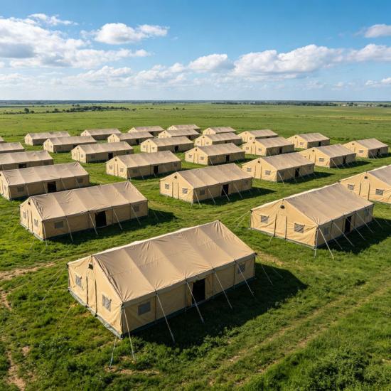 Multi Unit Emergency Relief Tent Camp Layout