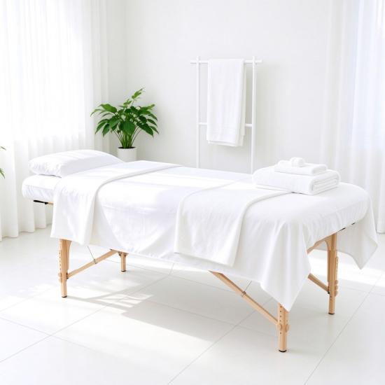 elastic corner fitted sheet for spa massage table bedding