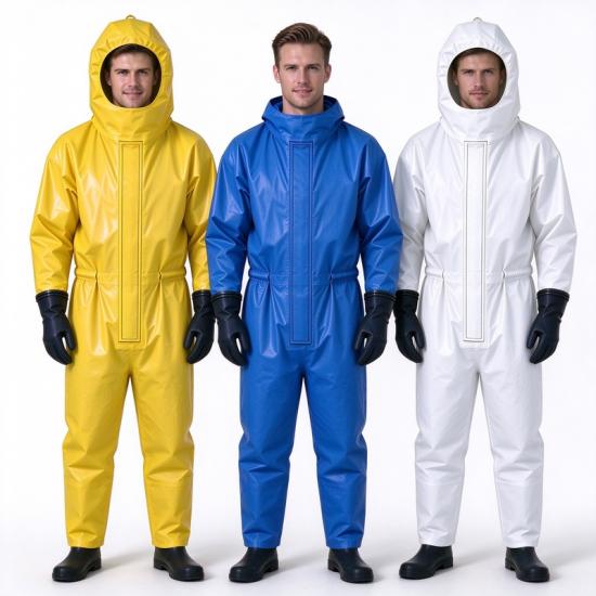 Yellow HDPE PP Acid Alkali Splash Resistant Suit