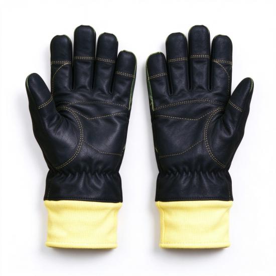 Cowhide Heat Resistant Firefighting Gloves